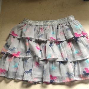 Girls ruffled unicorn skort.